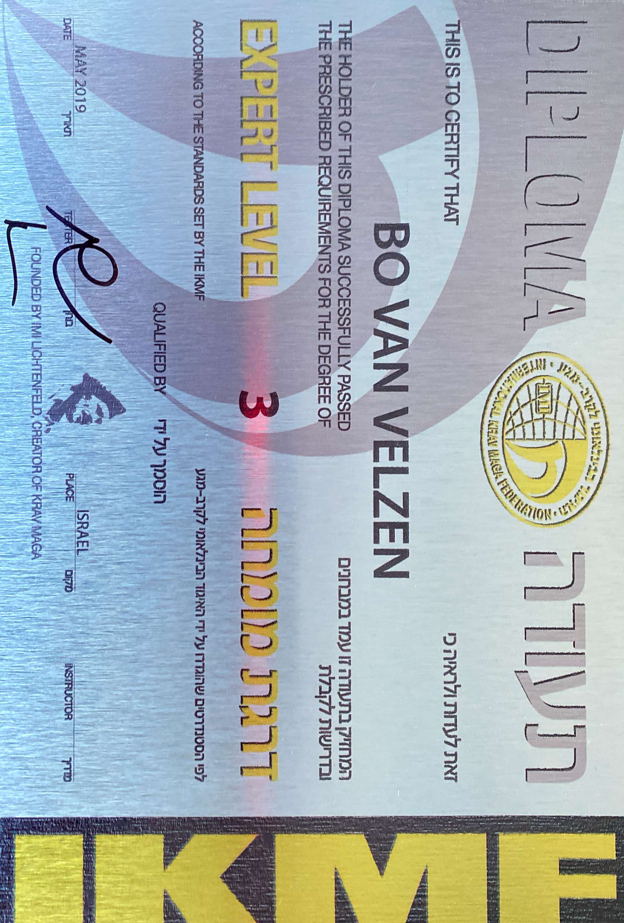 Krav Maga expert 2 Diploma