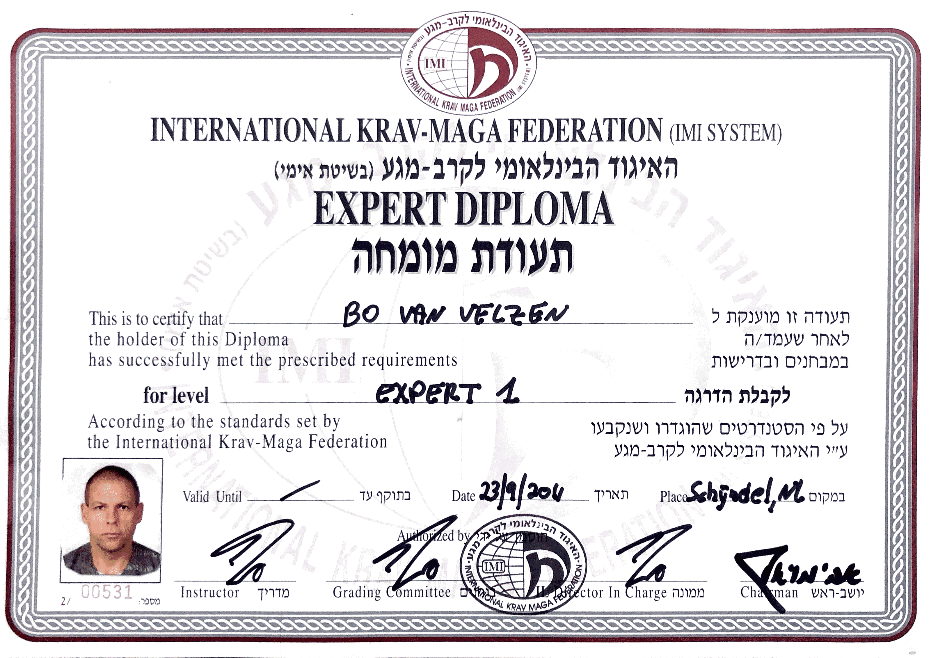 Krav Maga Expert 2 diploma