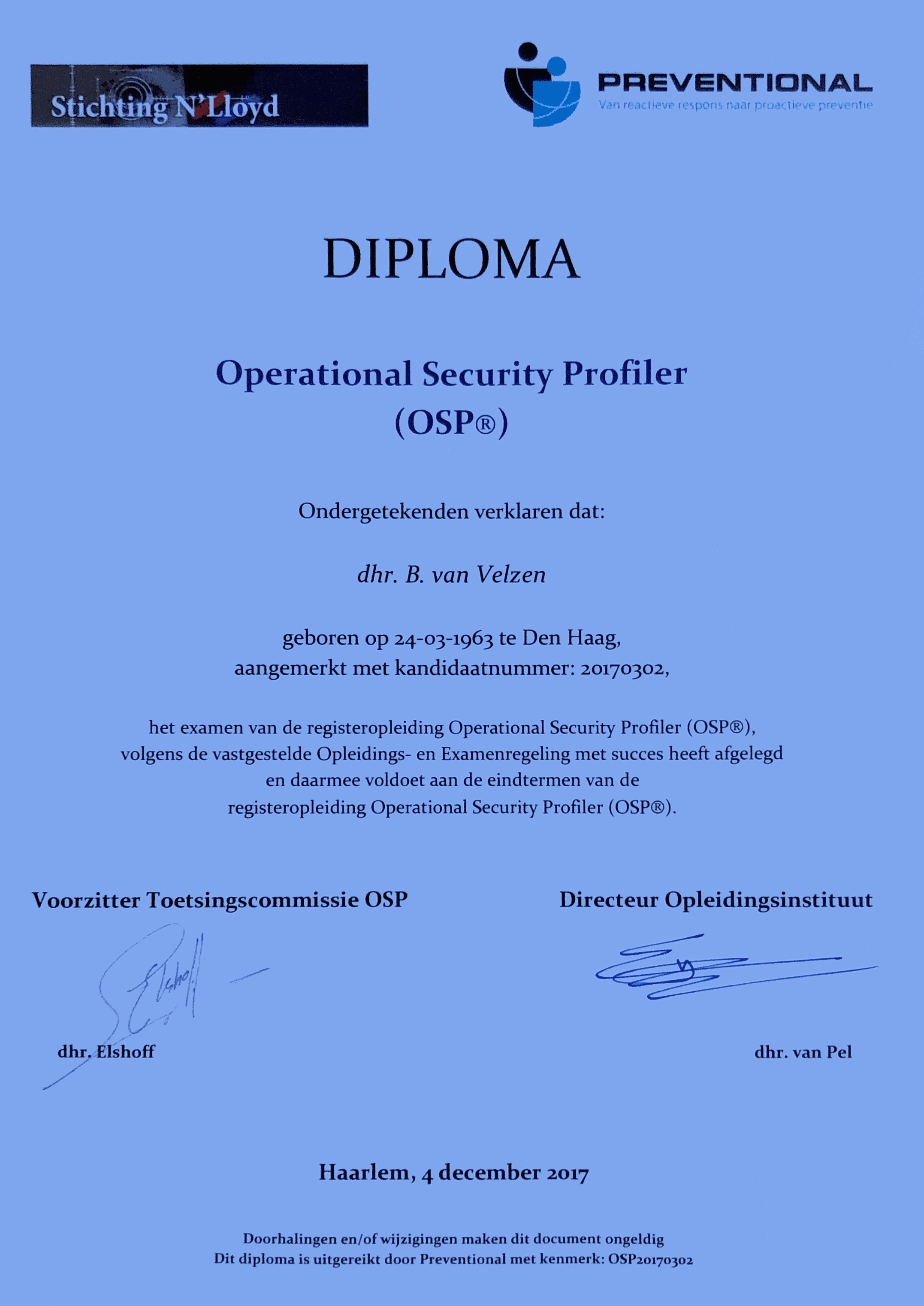 Security profiling diploma