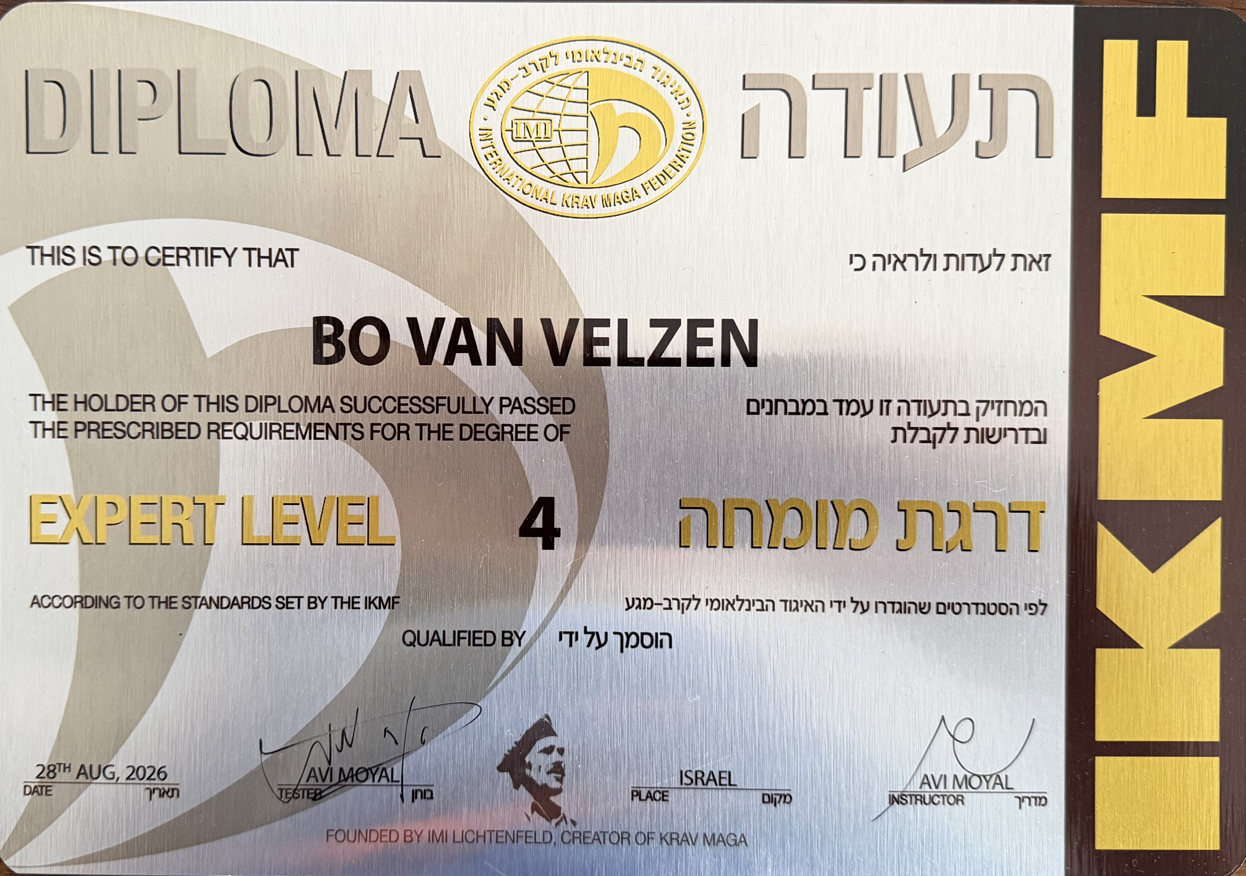 Krav Maga Expert level 4 Diploma